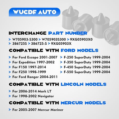 W705903S300 4Pcs Automotive Exterior Rubber Bumpers 16.5MM Stop Cushion Repair for Ford F150 Ranger 2004-2011 Lincoln,2001-2007 Escape Replaces# 9XG05903X0 in Saudi Arabia