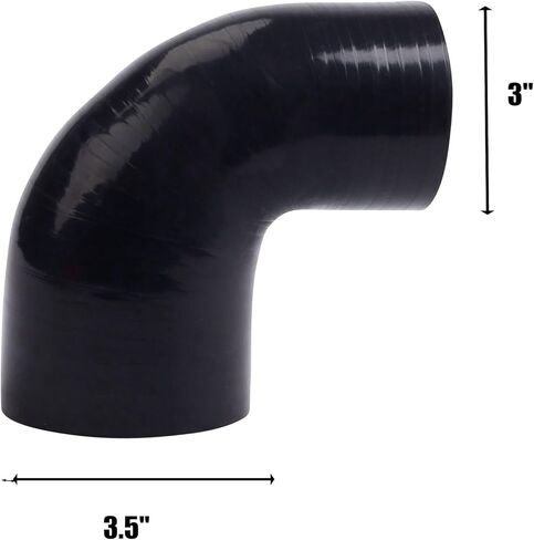 90 Degree Elbow Reducer Silicone Coupler Hose, 3 to 3.5 Inch, 3-Ply, 120mm Length, with T-Bolt Clamp, for Turbo/Intercooler/Intake Piping in Saudi Arabia