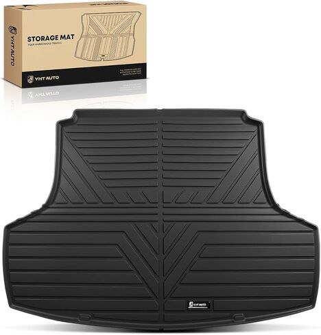 YHTAUTO Cargo Mat Compatible with Kia K5 2021-2026 (FWD) & Hyundai Sonata 2020-2026 (5 Seats), TPE Floor Liners All-Weather Protection Custom Fit, Cargo Mat, Black in Kuwait