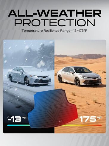 YHTAUTO Cargo Mat Compatible with Kia K5 2021-2026 (FWD) & Hyundai Sonata 2020-2026 (5 Seats), TPE Floor Liners All-Weather Protection Custom Fit, Cargo Mat, Black in Kuwait