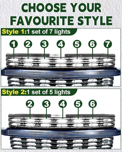 LED Grill Lights for 2019 2020 2021 Chevy Silverado Accessoreis Clip On Front Grille Insert Light Bar Head Lamp Fits Silverado Trail Boss,WT,Custom Only (7pcs-white) in Saudi Arabia