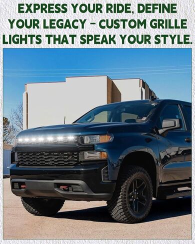 LED Grill Lights for 2019 2020 2021 Chevy Silverado Accessoreis Clip On Front Grille Insert Light Bar Head Lamp Fits Silverado Trail Boss,WT,Custom Only (7pcs-white) in Saudi Arabia