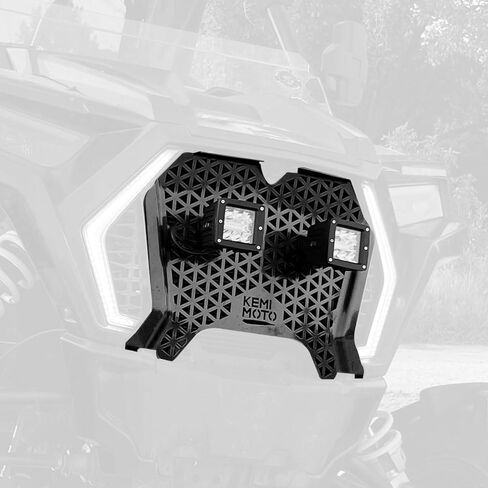 مصباح شواية أمامي معدني من KEMIMOTO UTV متوافق مع 2019-2023 Polaris RZR XP/XP4 1000/1000 S/Turbo/Turbo S، شبكة شبكية سوداء مع ملحقات شريط إضاءة LED مقاومة للماء استبدال 5455433-070 in Kuwait