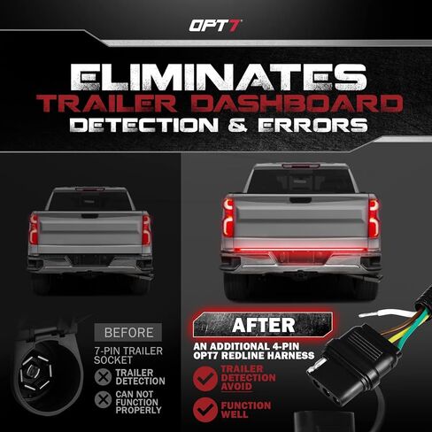 OPT7 Redline Tailgate Light Bar for Chevy Silverado/GMC Sierra 1500 (2019-2025) – 60" Aluminum Rigid 1-Piece Double Row LED Truck Dynamic Taillight w/Amber Turn + Plug'n'Play Harness in Kuwait