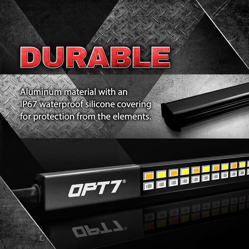OPT7 Redline Tailgate Light Bar for Chevy Silverado/GMC Sierra 1500 (2019-2025) – 60" Aluminum Rigid 1-Piece Double Row LED Truck Dynamic Taillight w/Amber Turn + Plug'n'Play Harness in Kuwait