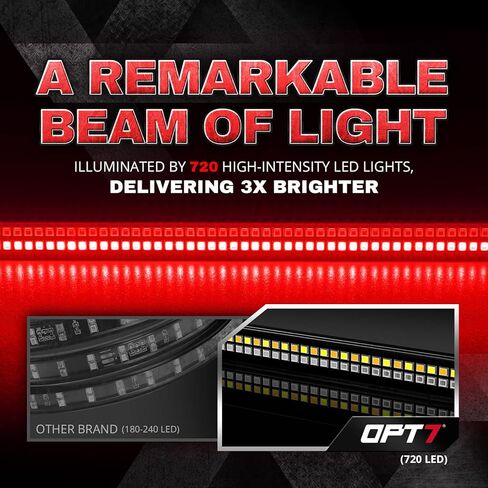 OPT7 Redline Tailgate Light Bar for Chevy Silverado/GMC Sierra 1500 (2019-2025) – 60" Aluminum Rigid 1-Piece Double Row LED Truck Dynamic Taillight w/Amber Turn + Plug'n'Play Harness in Kuwait