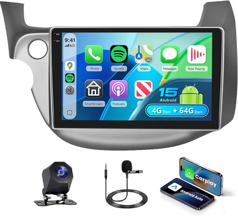 【8Core 2+64G】 for Honda Fit 2008-2013 Android Car Stereo Wireless Carplay Android Auto,10.1" HD 1280 * 720P IPS Touchscreen Radio GPS WiFi DSP Audio Bluetooth 5.0 SWC+Backup Camera in Saudi Arabia