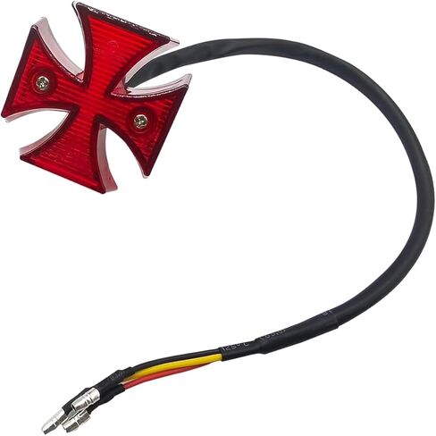 Cruiser Cross Rear Light, ABS Cross LED Rear Tail Brake Light, 12V Multi-function Motorcycle Taillights, Universal Motorcycle Bulb Modification Accessories (Red) in Saudi Arabia