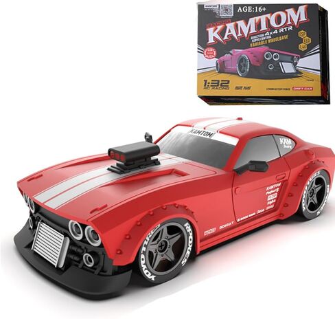 KM3299 سيارة التحكم عن بعد RC الانجراف سيارة، 4WD RC سيارات مركبة مع ESP الدوران، LED المصابيح الأمامية عجلة الانجراف، 1:32 عالية السرعة سباق RC سيارة الهدايا للبالغين in Kuwait