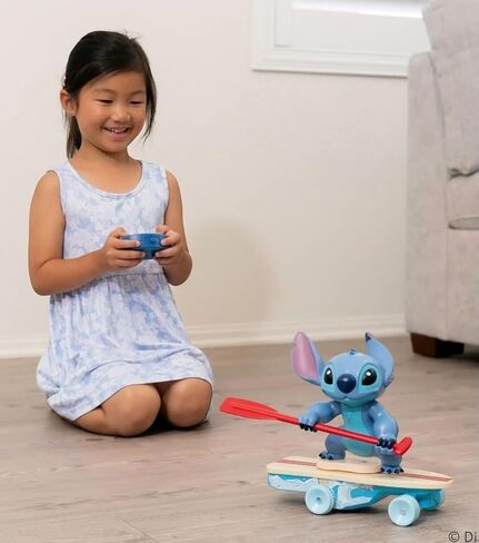 Jada Surfer Stitch RC - لعبة تحكم لاسلكي مقاس 10 بوصات مع ميزة الدوران بزاوية 360 درجة والضبط الذاتي - Disney Lilo & Stitch - هدية ممتعة للأطفال ومحبي الأفلام - للأعمار من 3 سنوات فما فوق in Kuwait