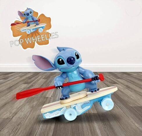 Jada Surfer Stitch RC - لعبة تحكم لاسلكي مقاس 10 بوصات مع ميزة الدوران بزاوية 360 درجة والضبط الذاتي - Disney Lilo & Stitch - هدية ممتعة للأطفال ومحبي الأفلام - للأعمار من 3 سنوات فما فوق in Kuwait