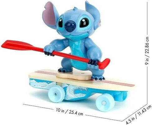 Jada Surfer Stitch RC - لعبة تحكم لاسلكي مقاس 10 بوصات مع ميزة الدوران بزاوية 360 درجة والضبط الذاتي - Disney Lilo & Stitch - هدية ممتعة للأطفال ومحبي الأفلام - للأعمار من 3 سنوات فما فوق in Kuwait
