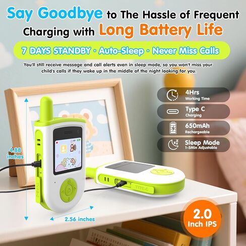 Video Walkie Talkies for Kids, Rechargeable Long Range Smart 2-Way Radio with HD Camera, Video/Voice Chat/Emojis/Games, Educational Outdoor Indoor Toys, Birthday Gifts for Boys Girls Age 4-12 (2 Pack) in Kuwait