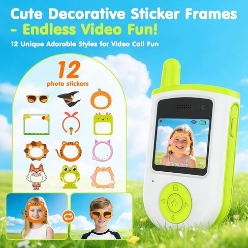 Video Walkie Talkies for Kids, Rechargeable Long Range Smart 2-Way Radio with HD Camera, Video/Voice Chat/Emojis/Games, Educational Outdoor Indoor Toys, Birthday Gifts for Boys Girls Age 4-12 (2 Pack) in Kuwait