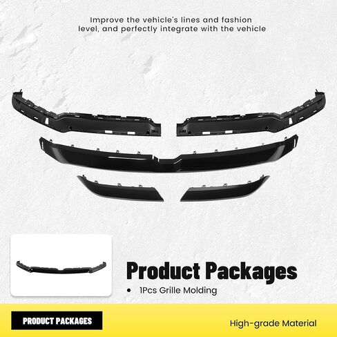 Upper Grill Molding Compatible with 2019-2024 Dodge Ram 1500 Grille Trim Plastic(ABS) Gloss Black Replacement for 6BT18TZZAJ CH1210135 in Kuwait