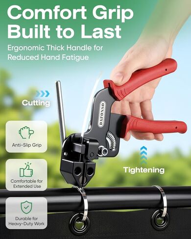 StainlessSteel Cable Tie Gun Set with 150PCS Ties - Special Tool For Fastening And Cutting Metal Cable Ties- Ideal for Chain Link Fence, Dog Fence,Outdoor Fencing, Exhaust Pipe. in Saudi Arabia