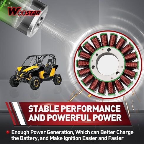 WOOSTAR 18 Coil 3 Wire Stator Magneto Replacement for 2010 Outlander Max 500 XT-P 2013 2015-2018 Outlander Max 650 DPS OEM 420685632 420685631 420685630 in Kuwait