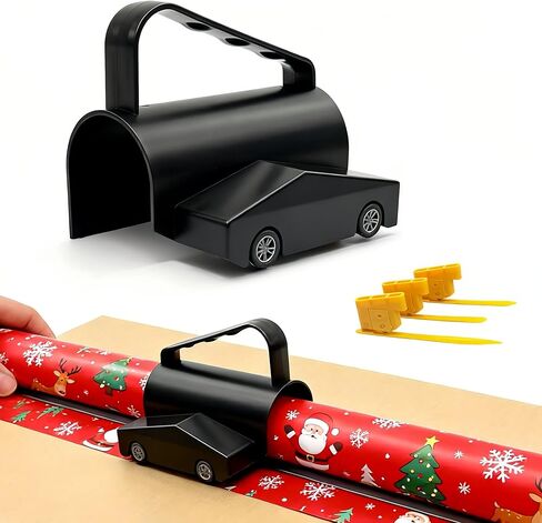 Wrapping Paper Cutter, Paper Cutter Slider Fit for Any Diameter Paper Roll, 3 Replaceable Blade for Smooth Straight Cuts, Gift Wrap Cutter with Handle, Easy Paper Cutting Tool for Holidays Birthday in Saudi Arabia