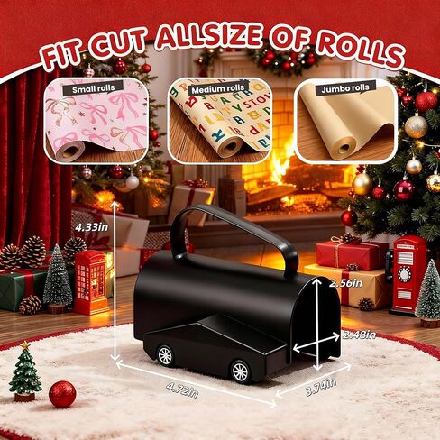 Wrapping Paper Cutter, Paper Cutter Slider Fit for Any Diameter Paper Roll, 3 Replaceable Blade for Smooth Straight Cuts, Gift Wrap Cutter with Handle, Easy Paper Cutting Tool for Holidays Birthday in Saudi Arabia