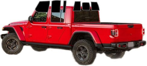 AUTOTEK Precut Windows Tint Film الزجاج الأمامي الخلفي للسيارات الشمس حجب حماية الخصوصية المضادة للكسر الزجاج 2 رقائق الكمبيوتر قطع أي لون الظل لسيارة Jeep Gladiator 2020-2023 in Kuwait