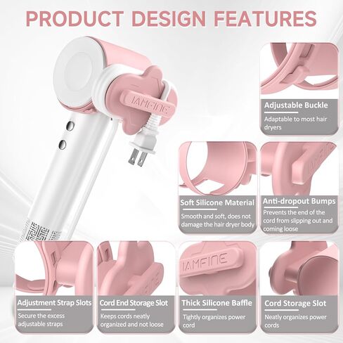 Cord Organizer Strap for Hair Dryer, Innovative Hair Dryer Cord Adjustable Organizer Straps, Soft Silicone Winder Organizer Wire Wrapper, Compatible with Most Hair Dryers (Dark Gray) in Saudi Arabia
