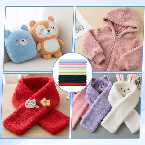 20 Pcs Knitted Polar Fleece Fabric 20 x 20 Inch Solid Color Anti Pill Plush Fabric, Patchwork Polyester Fleece Cloth for Blanket, Sewing, Clothes, DIY Crafts in Kuwait