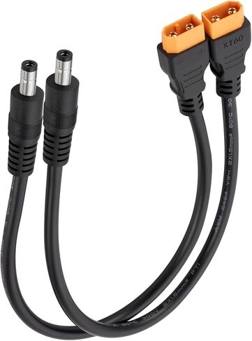 CENSHI 2-Pack XT60 Female to DC 5.5mm x 2.5mm Male Adapter Cable, 1 Ft 16AWG Charging Power Cord for Travel Trailer, TS100 Soldering Iron, FPV Monitor, and Drone in Saudi Arabia