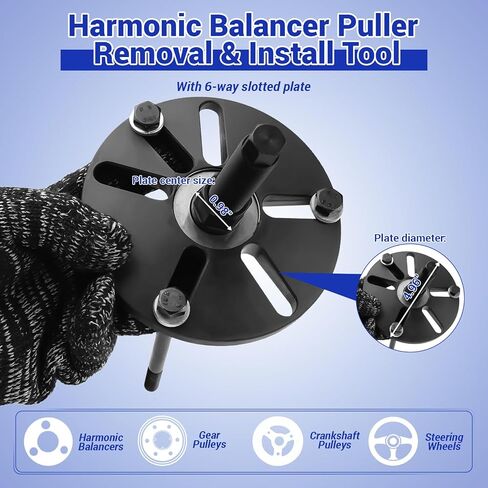 59 Pcs Harmonic Balancer Puller & Installer Set, Flywheel Remover, Crankshaft Pulley Removal & Steering Wheel Pulling Tool Kit, Compatible with Buick Regal Lacrosse GL8 in Saudi Arabia