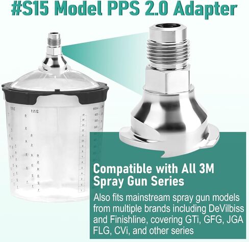 Big Peng Universal 26046 PPS 2.0 Spray Gun Adapter #S15 | 3/8 Inch Male 19 Thread BSP | Compatible with 3M & Multiple Paint Gun Brands in Saudi Arabia