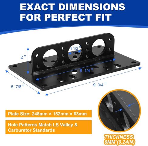 Heavy Duty LS Engine Lift Plate - Universal Engine Hoist Plate for LS/SBC/BBC/Ford Engines, 3 Lift Points Angle Adjustment, 6mm Alloy Steel with Complete Hardware Kit in Saudi Arabia
