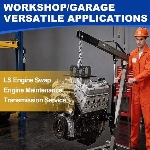 Heavy Duty LS Engine Lift Plate - Universal Engine Hoist Plate for LS/SBC/BBC/Ford Engines, 3 Lift Points Angle Adjustment, 6mm Alloy Steel with Complete Hardware Kit in Saudi Arabia