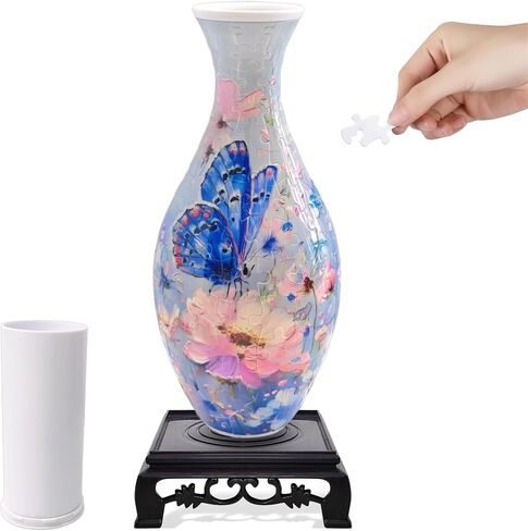 3D Puzzle Vase, Puzzle for Adults, Creative Vase Puzzle for Flowers, Unique Home Décor & Housewarming Gift(Mysterious Butterfly) in Kuwait