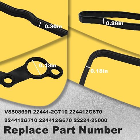 مجموعة حشية غطاء صمام المحرك متوافقة مع Hyundai Genesis Coupe Santa Fe Sport Tucson Kia Forte Forte Koup Forte5 Optima Rondo Sorento Sportage Replace# VS50869R 22441-2G710 in Kuwait
