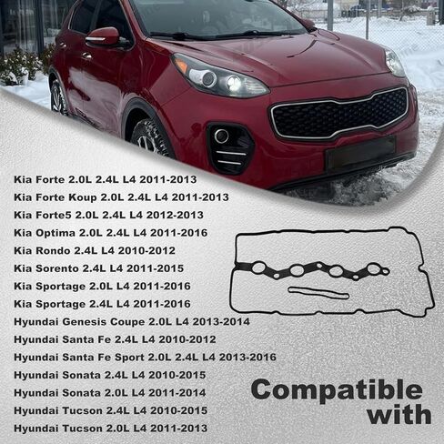 مجموعة حشية غطاء صمام المحرك متوافقة مع Hyundai Genesis Coupe Santa Fe Sport Tucson Kia Forte Forte Koup Forte5 Optima Rondo Sorento Sportage Replace# VS50869R 22441-2G710 in Kuwait
