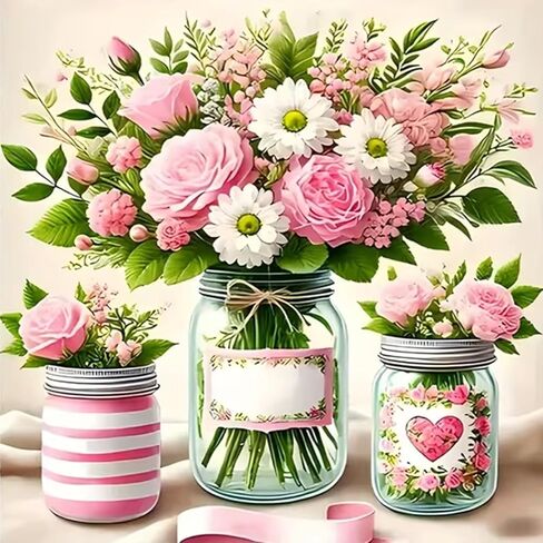 DIYCYCY Daisy Diamond Art Kits for Adults Beginners,Colorful Flowers 5D Diamond Painting Kits,DIY Round Full Drill Gem Art for Adults,Diamond Dots Paintings Picture Crafts Home Wall Decor 12x16 in in Saudi Arabia