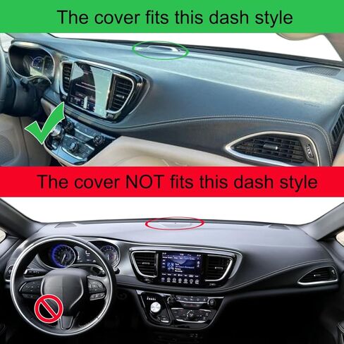 Dash Cover Mat Custom Fit for Chrysler Pacifica Hybrid w/Charging Indicator Lights w/o Speaker Dashboard Pad Cap Carpet Protector K326B in Kuwait