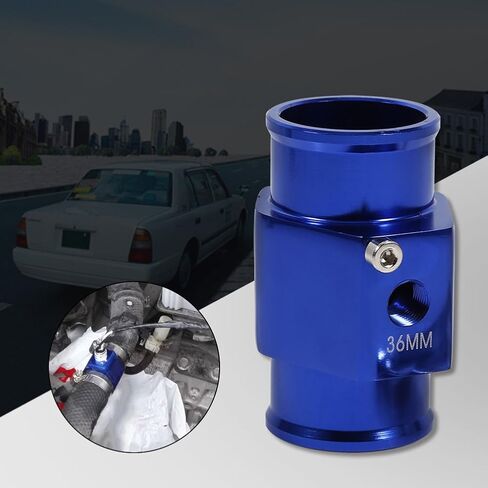 Alomejor Blue Water Temperature Joint Pipe Adapter, Aluminum Alloy, Inline Use with 1/8 NPT Sensor, Fits 36mm I.D. Hose for Vehicle Temperature Measurement in Saudi Arabia