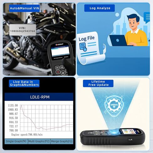OBD2 Diagnostic Tool for BMW Motorcycles, SC530 Pro Full System Diagnosis Code Reader with Active Tests, Reset & Service Functions (ABS Bleed, ASC, RDC, Throttle, Injector, Transmission & More) in Saudi Arabia