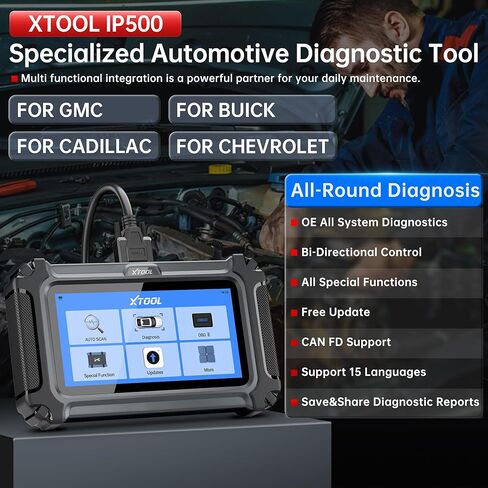 XTOOL IP500 for GM OBD2 Scanner, Bidirectional Scan Tool with Full Systems Diagnostic for Buick/Chevy/Cadillac/GMC, Diagnostic Scanner with All Services-Oil/ABS Bleed/Crank Relearn, Lifetime Update in Kuwait