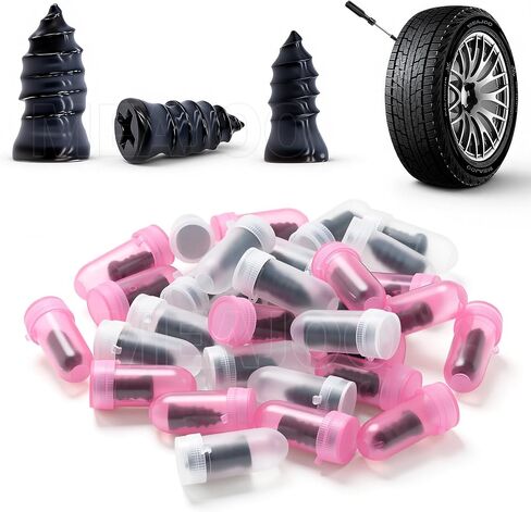 61PCS Tire Repair Rubber Nail - Vacuum Tire Repair Kits with Spiral Rubber Nails & Fast Tool for Self-Service Puncture Repair, Fits Car, Motorcycle, Truck, Tractor in Kuwait
