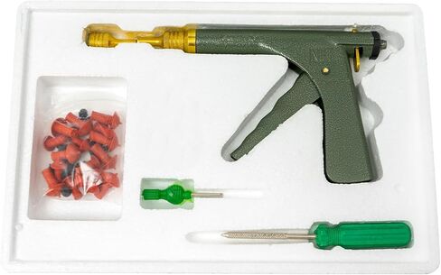 Portable Tire Repair Gun, Puncture Fix Tool Sealing Applicator Inflator Kit Plug Patch Device, Mushroom Head Bullet Insertion Equipment for Car Motorcycle Tubeless Tire Quick Repair in Saudi Arabia