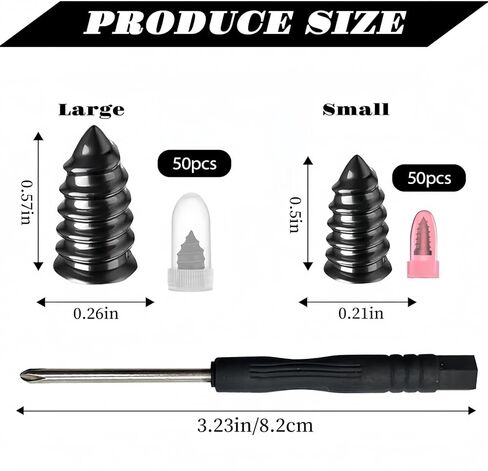 100 Pcs Tire Repair Rubber Nails Kit,Rubber Screws Fast Tool Self-Service Suitable for Car Motorcycle Jeep Tire Puncture Repair,with Box and Screwdriver in Saudi Arabia