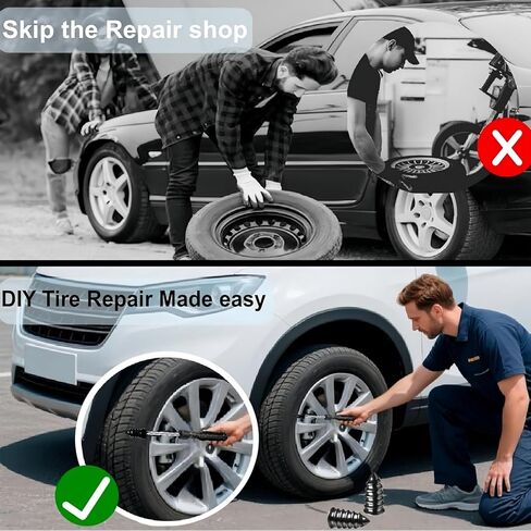 100 Pcs Tire Repair Rubber Nails Kit,Rubber Screws Fast Tool Self-Service Suitable for Car Motorcycle Jeep Tire Puncture Repair,with Box and Screwdriver in Saudi Arabia