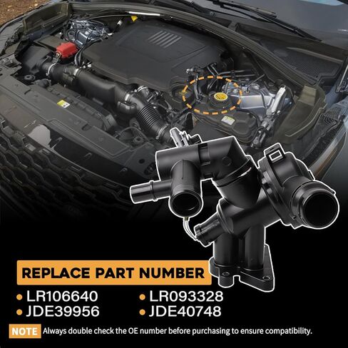 Thermostat Housing Fit For Land Rover Range Rover 2018-2023 Fit For Land Rover Defender 2020-2023 Fit For Land Rover Discovery 2018-2024 Replaces LR106640 LR093328 JDE39956 JDE40748 in Saudi Arabia