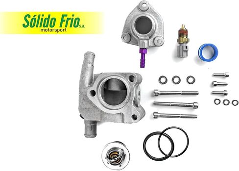 مجموعة مبيت ترموستات من الألومنيوم المصبوب متوافقة مع Zetec Ford Focus Escort Contour Escape Cougar ZX2 SVT 95-04 2.0 DOHC مع مستشعر درجة حرارة التبريد Solido Frio in Kuwait