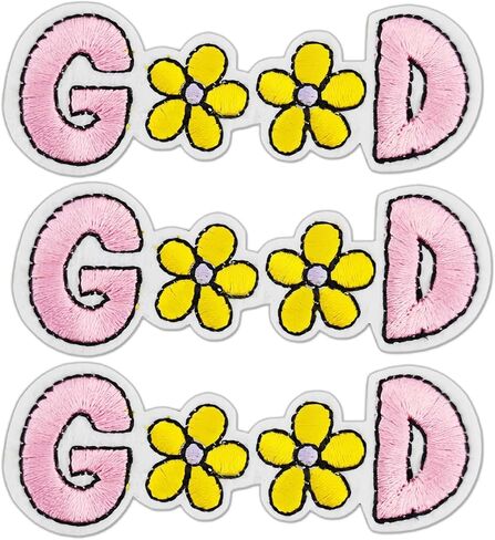 3Pcs Good Flower Patches, Cute Daisy Embroidered Appliques for DIY Denim Jackets, Backpacks, Hats & Journal Decor in Kuwait