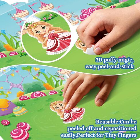 Kalysky 6 Set Puffy Reusable Sticker Books for Kids 2-4,3D Sticker Books for Toddlers 1-3,Travel Activity Books 6 Themes Princess+Unicorn+Mermaid+Ballet+Fairy+Fashion Girl Stickers for Girls in Kuwait