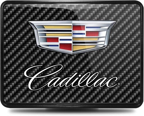 صورة iPick للوحة معدنية بمظهر ألياف الكربون ذات رسومات UV من Cadillac على بلاستيك ABS 2 غطاء وصلة - مرخص رسميًا in Kuwait
