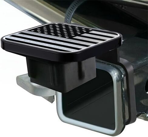 American Flag Trailer Hitch Cover (1-Pack) & 4-Pack Valve Stem Caps – Durable 2-Inch Hitch Receiver Plug and Tire Valve Covers for Cars, SUVs, Pickup Trucks, Patriotic Auto Accessories in Saudi Arabia
