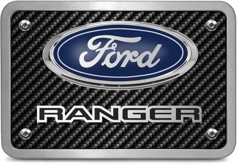 صورة iPick لغطاء وصلة السحب بشعار Ford Ranger ثلاثي الأبعاد من ألياف الكربون من الألومنيوم الخام مقاس 2 بوصة - مرخص رسميًا in Kuwait